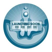 Rocket Launch Countdown Timer Design Representing New Beginnings and Exciting Opportunities. vector