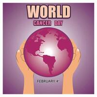 World Cancer Day Design with Globe and February 4th Date. vector
