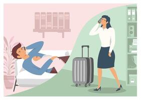 Concept of paternity leave instead of maternity one. vector