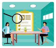 Recruitment and placement services. Job process interview or candidate selection. vector