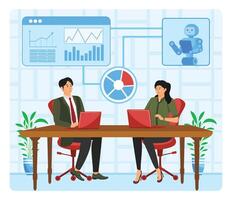 AI Powered Data Analysis abstract concept. vector
