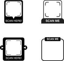 QR Code Scan Me Place Holder. QR Code Scan Icon. Scan Me Barcode Sign. Template Scan Me QR Code for Smartphone vector