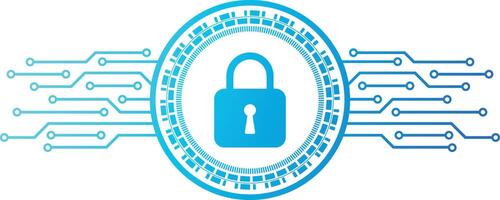 Technology cyber security. Secure digital. Concept of internet privacy, cyber protection and network safety vector