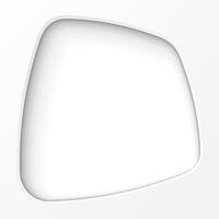 Abstract blank white 3D rounded trapezium frame paper cut style square background graphic illustration. vector