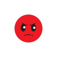 red angry face gesture emoji expression vector