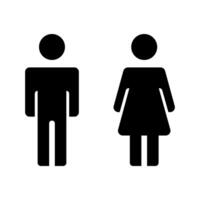 Simple black man and woman icon vector