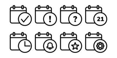 Collection of simple calendar icons vector