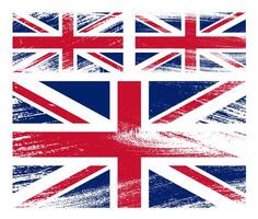 set of United Kingdom of Great Britain flag chalk scratch paint grunge textures on white background. Texture of old poster back with Britain flag. image vector