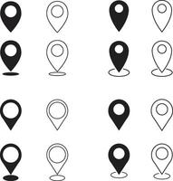 location icon set on transparent background vector