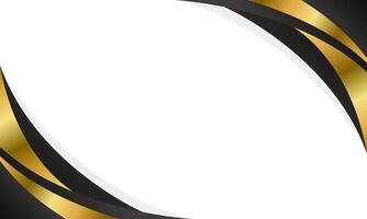 Elegant black and gold abstract curve Shape on white background. Modern luxury design vector