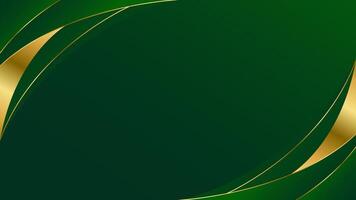 Elegant Green and Gold Abstract Curve Background. Modern luxury design vector