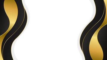Elegant black and gold abstract wave Shape on white background. Modern luxury design vector