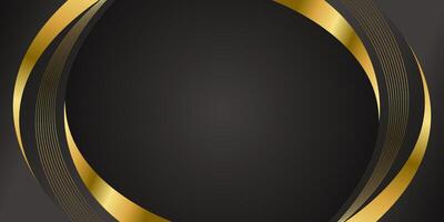 Elegant modern black and gold abstract curve background. design vector