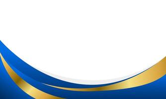 Simple blue and gold Abstract curve background vector