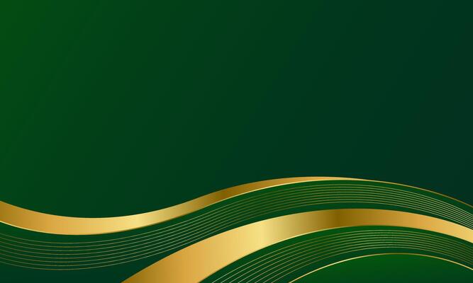 Elegant Green and Gold Luxury Abstract Background