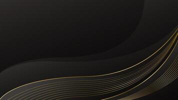 Elegant Black Background with Gold Lines vector