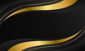 Elegant Black and Gold Abstract Wave Background. Modern luxury design. Suitable for Invitations, awards, templates, banners, covers, posters, presentations, websites, and pages vector