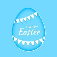Happy Easter greeting card with Easter egg and flags vector