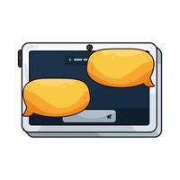 exchange message on tablet illustration vector