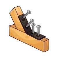 self tapping screw on woods illustration vector