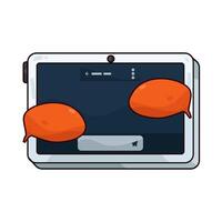 exchange messages on tablet vector