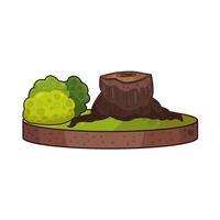 tree trunk with brush vector