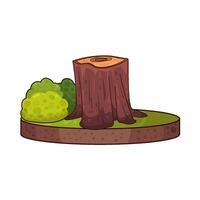 Illustration of tree trunk with brush vector