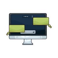 chat on computer illustration vector