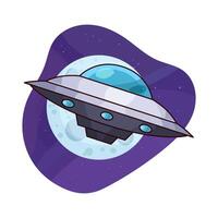 advanced ufo is flying vector