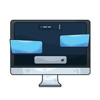 chat on computer vector