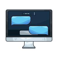 illustration of chatting on the computer vector