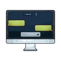 chatting on the computer illustration vector