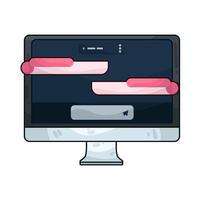 illustration of chat on computer vector