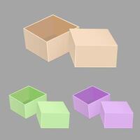 Square gift boxes in different colors. vector
