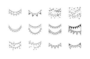 Party Bunting Decorations Festive Triangle Banner Designs vector