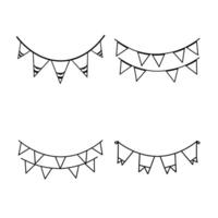 Party Bunting Decorations Four Simple Triangle Banner Designs vector
