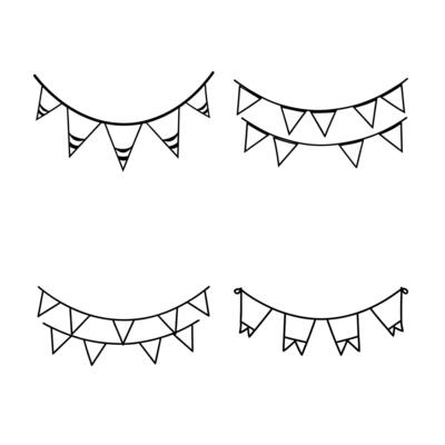 Party Bunting Decorations Four Simple Triangle Banner Designs