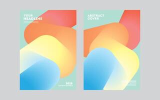Abstract cover design with vibrant gradient shapes vector
