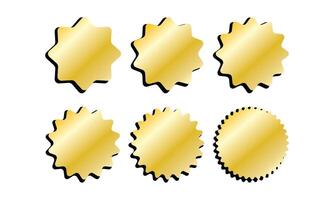 Gold badge set, golden labels, luxury gold banner, luxury shape, design elements on a white background vector