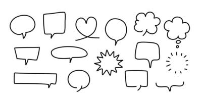 Speech bubbles set of doodle speech bubbles illustration vector