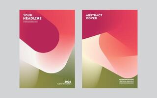 Abstract poster with green and yellow gradient and geometric design vector