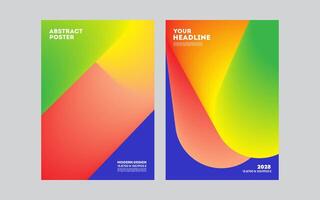 Modern Abstract Poster with Gradient Colors and Geometric Shapes vector