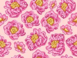 Pink Peonies Floral Pattern A Seamless Repeating Design for Spring vector