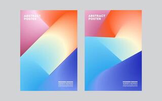 Abstract Gradient Posters Background set, Design cover template vector