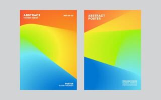 Gradient Posters Background set, Design cover template vector