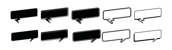 Set of section, title, headline, speech, chatting box, message box outline vector