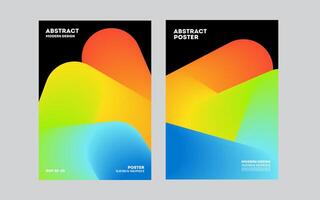 Abstract poster design template with colorful abstract shapes vector