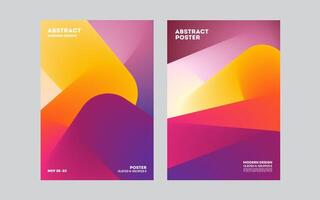 Abstract poster design template set with abstract shapes vector
