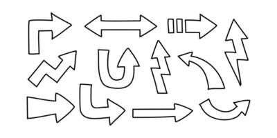 A set of arrows that are drawn in black and white vector