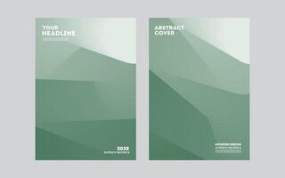 Abstract poster with green gradient and geometric design vector